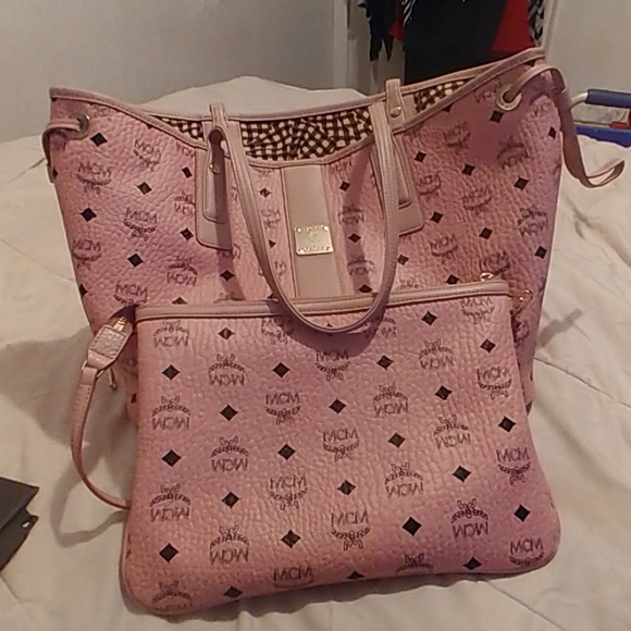 mcm liz tote pink
